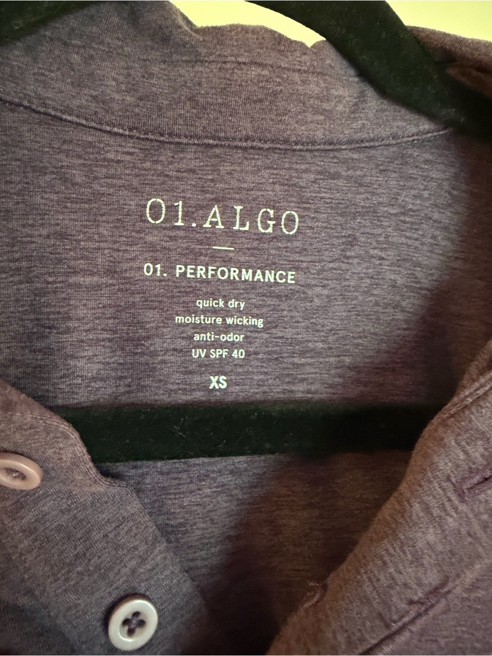 Men's Algo Purple Performance Polo - Picture 3 of 4